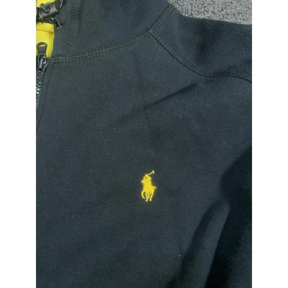 Polo Ralph Lauren Full Zip Hoodie Men's 2XL Black Pony Drawstring Fleece